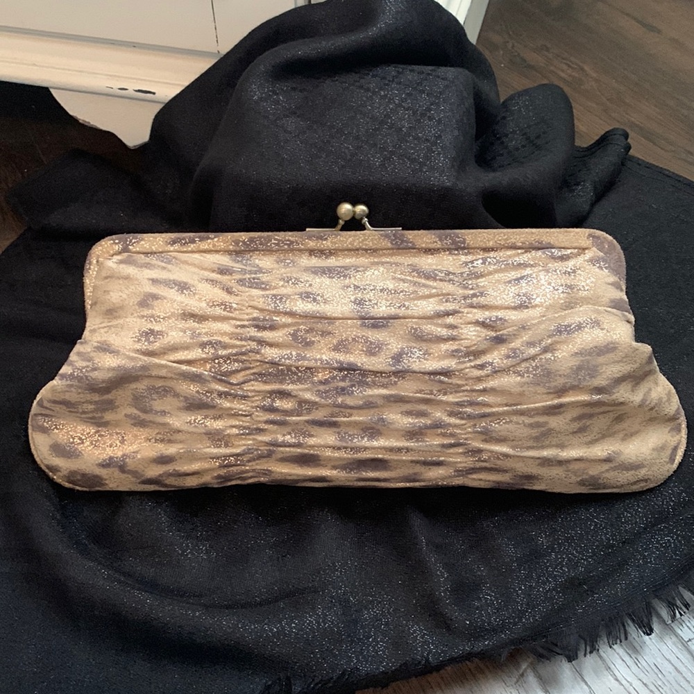 Snake Embossed Hobo International Suede Clutch